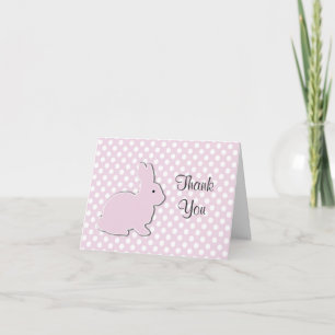 Pink Bunny Baby Bedankt Opmerking Kaart