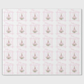 Pink Bunny Baby Love Baby shower Cadeaupapier (Vlak)