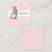 Pink Bunny Baby shower Dank u Nota kaart Notitiekaartje (Voorkant / Achterkant)