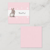 Pink Bunny Baby shower Dank u Notecard Notitiekaartje (Voorkant / Achterkant)