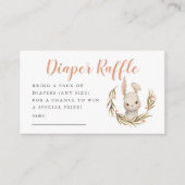 Pink Bunny Baby shower Luier Raffle Ticket Informatiekaartje (Voorkant)