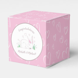 Pink Bunny Baby shower Woodland Waterverf Bedankdoosjes