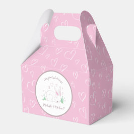Pink Bunny Baby shower Woodland Waterverf Bedankdoosjes