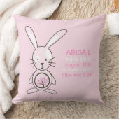 Pink Bunny Birth Announcement Kussen (Deken)