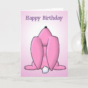Pink Bunny Birthday Kaart