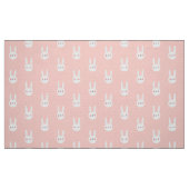 Pink Bunny Cute White Rabbit Pattern Stof (Fat Quarter)