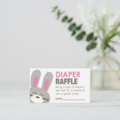 Pink Bunny Diaper Raffle Ticket Informatiekaartje (Staand voorkant)