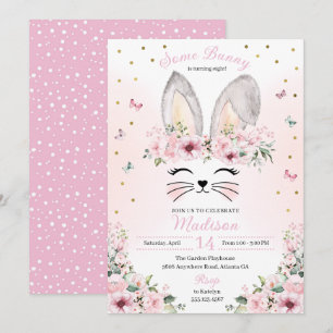 Pink Bunny Ears Flower Crown Paasdag Kaart