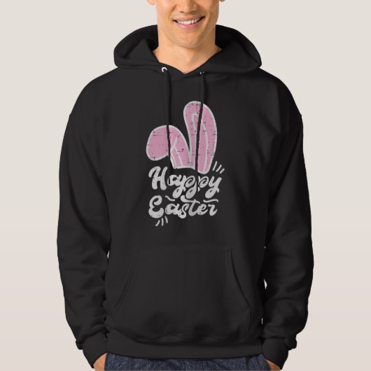 Pink Bunny Ears Happy Paast Rabbit Vrouwen Gir Hoodie (Voorkant)