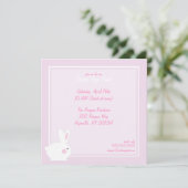 Pink Bunny Easter Egg Hunt Invitations Kaart (Staand voorkant)