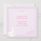 Pink Bunny Easter Egg Hunt Invitations Kaart (Voorkant)