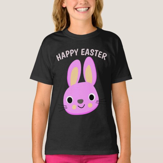 PINK BUNNY EASTER KINDER T-SHIRS T-SHIRT (Voorkant)
