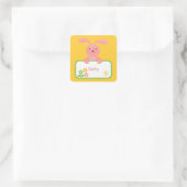Pink Bunny en Flower Label (Tas)
