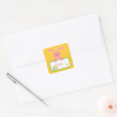 Pink Bunny en Flower Label (Envelop)