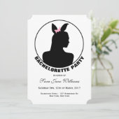 Pink Bunny Girl Bachelorette Party Kaart (Staand voorkant)