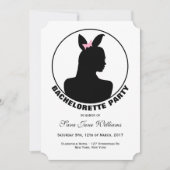 Pink Bunny Girl Bachelorette Party Kaart (Voorkant)