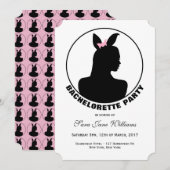 Pink Bunny Girl Bachelorette Party Kaart (Voorkant / Achterkant)