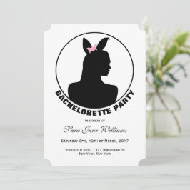 Pink Bunny Girl Bachelorette Party Kaart