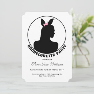 Pink Bunny Girl Bachelorette Party Kaart