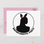 Pink Bunny Girl Bachelorette Party Uitnodiging (Voorkant / Achterkant)