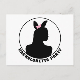 Pink Bunny Girl Bachelorette Party Uitnodiging Briefkaart