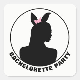 Pink Bunny Girl Bachelorette Party Vierkante Sticker