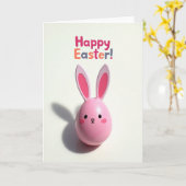 Pink Bunny Happy Season Card Kaart (Gele Bloem)