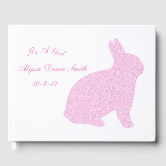 Pink Bunny Het is een meisje Baby shower gastenboe Gastenboek