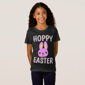 PINK BUNNY HOPPY EASTER KINDER T-SHIRTS (Voorkant volledig)
