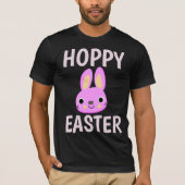 PINK BUNNY HOPPY EASTER KINDER T-SHIRTS (Voorkant)