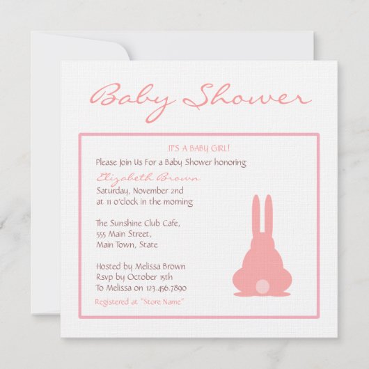 Pink Bunny Kaart (Voorkant)