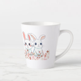 Pink Bunny Latte Mug Mok