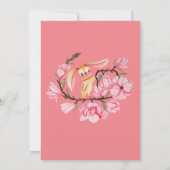 Pink Bunny Magnolia Baby shower Invitation Kaart (Achterkant)