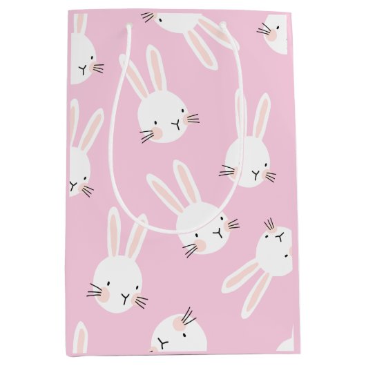 Pink Bunny Medium Cadeauzakje (Voorkant)