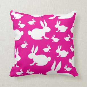 Pink Bunny Pattern Kussen