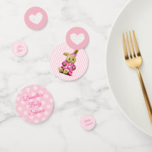 Pink Bunny Rabbit Baby Girl Baby shower Confetti