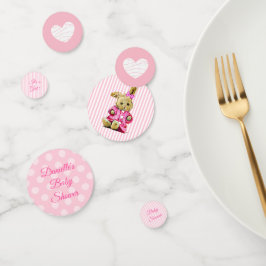 Pink Bunny Rabbit Baby Girl Baby shower Confetti