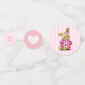 Pink Bunny Rabbit Baby Girl Baby shower Confetti (Voorkanten)