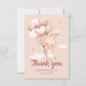 Pink Bunny Rabbit Baby shower Bedankt (Voorkant)