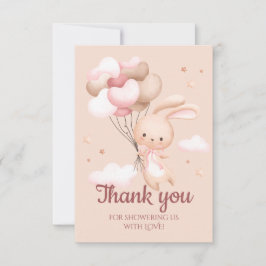 Pink Bunny Rabbit Baby shower Bedankt