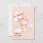 Pink Bunny Rabbit Baby shower Bedankt (Achterkant)