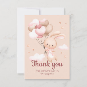 Pink Bunny Rabbit Baby shower Bedankt