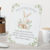 Pink Bunny Rabbit Baby shower Game Reclamebord Met Voetstuk (Insitu)