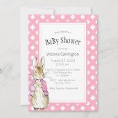 Pink Bunny Rabbit Baby shower Kaart (Voorkant)
