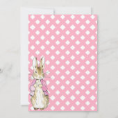 Pink Bunny Rabbit Baby shower Kaart (Achterkant)