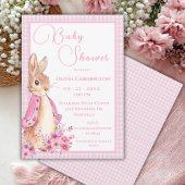 Pink Bunny Rabbit Baby shower Kaart