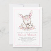 Pink Bunny Rabbit Baby shower Kaart (Voorkant)