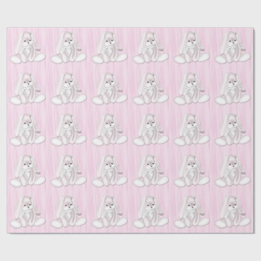 Pink Bunny Rabbit Cadeaupapier (Vlak)