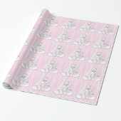 Pink Bunny Rabbit Cadeaupapier (Uitgerold)