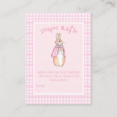 Pink Bunny Rabbit Diaper Raffle Baby shower Informatiekaartje (Voorkant)